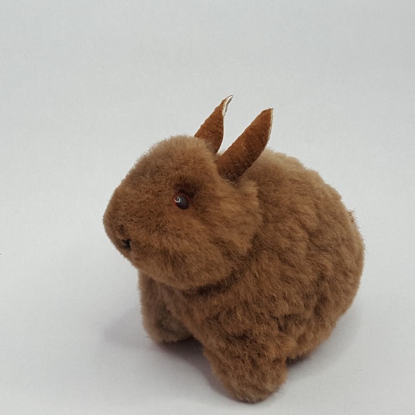 Handmade Authentic Peruvian Stuffed Plush Bunny Rabbit Doll with Alpaca Fur