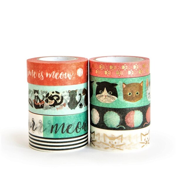 Cat Washi Tape Tube By Craft Smart,Kitty Washi Tape,Cat Stationary,Planner Accessories,Pets Washi,Craft Supplies,Kids'Craft,Feline Washi