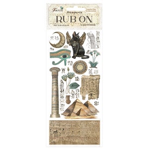 Stamperia Fortune Rub On,Craft Supplies,Card Making,Scrapbooking, Egypt Cat, Mystical Esoteric,Stamperia Transfer Image ,Embellishments