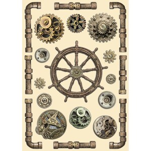 Stamperia Chansons de la mer Gouvernail et tuyaux A5 Formes en bois colorées Papier pour scrapbooking, Fournitures créatives, Collage, Formes en bois, Nautique