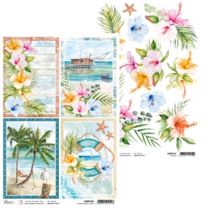 Ciao Bella Summer Breeze A4 Rice Paper,Craft Supplies,Collage,Card Making,Ciao Bella Ocean Nautical Sea Creatures Decoupage Paper