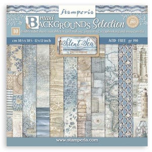 Stamperia Silent Sea 30,5 x 30,5 cm Maxi arrière-plans sélection de bloc-notes double face, Fournitures créatives, Fabrication de cartes, Motifs de papier de scrapbooking Nautique