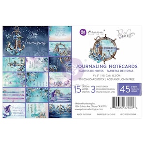 Bloc de papier de 4 x 6 po. Prima Marketing Mermaid's Tale, Fournitures créatives, Fabrication de cartes, Scrapbook, Sirène, Cartes de journalisation océan Tortue, Papier nautique