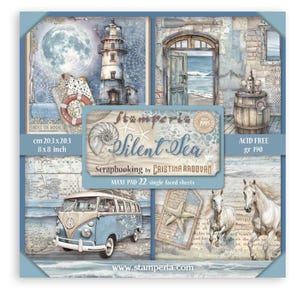 Stamperia Silent Sea 8 "x 8" Einseitig Maxi Papierblock, Basteln Zubehör, Kartenherstellung, Scrapbooking Papierblock, Ozean Nautik Sommer Papierblock