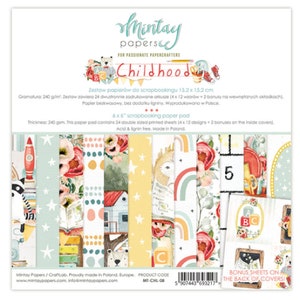 Ensemble de scrapbooking Mintay Enfance 6 x 6 po.,Papier pastel,Animaux mignons,Thème pour bébé,Fabrication de cartes,Loisirs créatifs pour enfants,Accessoires créatifs,Livres créatifs en papier,Collage