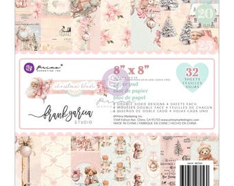 Prima Marketing Christmas Blush 8" x 8" Paper Pad, Craft Supplies, Card Making, Scrapbooking, Winter