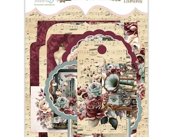 Mintay Antique Shop Tags Elements , Embellishments,Card Making,Craft Supplies,Collage,Mintay Tags,Vintage Floral Antique Tags,Scrapbooking
