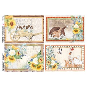 Ciao Bella Farmhouse Garden A4 Rice Paper, Decoupage Paper,craft