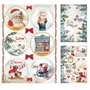Stamperia Romantische Sammlung Weihnachten Reispapier A4, Decoupage, Bastelbedarf, Verzierung, Weihnachten Scrapbooking, Vintage Weihnachten