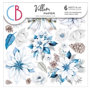 Ciao Bella Elegance Of Blue 6 x 6 po. Découpe vélin, Fournitures créatives, Étiquettes pour fabrication de cartes de Noël Papier vélin bleu Scrapbooking, Glace d'hiver