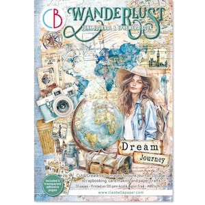 Journal des objets indésirables Ciao Bella Wanderlust et livre éphémères, fournitures de loisirs créatifs, fabrication de cartes, étiquettes Ciao Bella, carte de voyage pour livre éphémère à découper