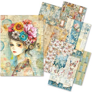 Ciao Bella Paper Craftmix Quintessential Mixed A5 Paper Pack 8pc,Craft Supplies,Scrapbook Paper, LuMania Collection,Vellum Paper,Floral