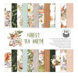 P13 Forest Tea Party 6"x 6" Scrapbooking Paper Pad,Double Side Paper,Scrapbooking,Card Making,Craft Supplies,Collage,Forest Spring Paper Pad