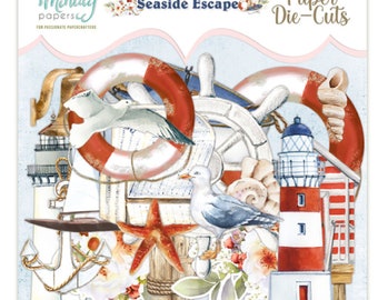 Mintay Seaside Escape Ephemera Die Cuts,Embellishments ,Craft Supplies,Ocean Nautical Decorative Paper,Ocean Creatures Ephemera,Mintay Paper