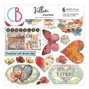 Ciao Bella Majestic Dream 6 x 6 po. Découpes difficiles, Fournitures créatives, Fabrication de cartes, Papier vélin paon à fleurs, Étiquettes pour cartes, Papier de scrapbooking