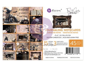 Prima Marketing Bewitched 4" x 6" Journaling Cards, Craft Supplies,Card Making,Scrapbook,Halloween Witches Cat Halloween