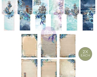 Prima Marketing Mermaid’s Tale Stationary Pack ,Craft Supplies,Card Making,Scrapbook Envelope ,Mermaid ,Ocean, Letters, Journaling Nautical