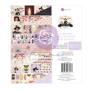 Prima Marketing Magic Spell 6 "x 6" Papierblock Halloween Bastelbedarf, Kartenherstellung, Scrapbooking, Collage, doppelseitiges Papier Katze Halloween
