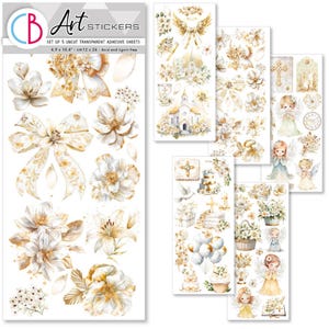 Ciao Bella Blessing Day Art Transparente Aufkleber 5 Stück, Bastelbedarf, Kartenherstellung, Blumenengel Kinder Baby Besondere Momente Anlass Sticker Pack