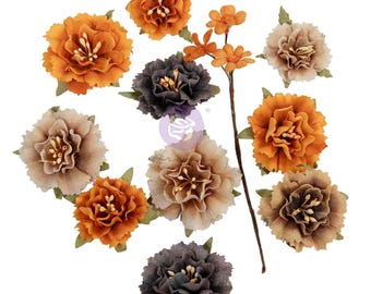 Prima Marketing Made Of Magic Witching Hour Blooms 12pc ,Craft Supplies Paper Flowers, Scrapbook Embellishments