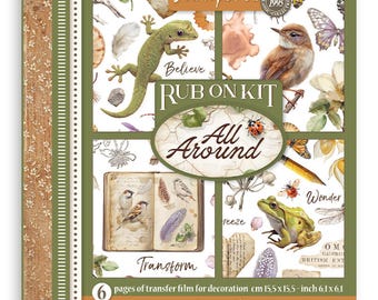 Stamperia All Around Rub On Transfers - Assorted Pack ,Craft Supplies,Card Making Transfer Image Botanical Plants