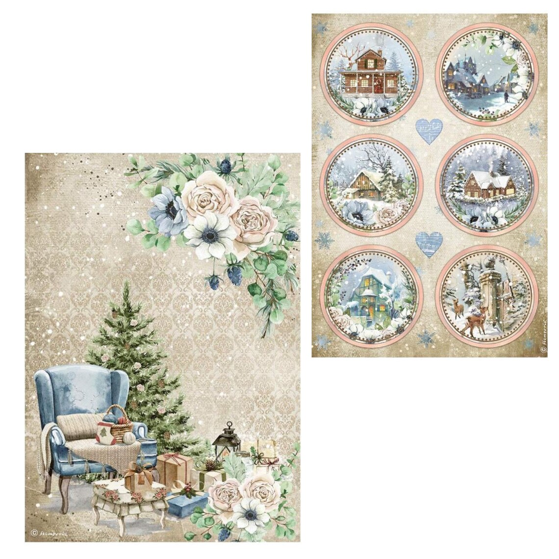 Stamperia Cozy Winter Rice Paper Embellishments crafts - Etsy