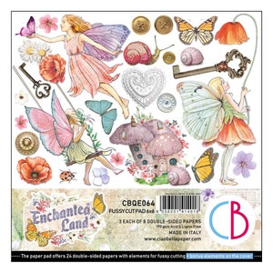 Ciao Bella Enchanted Land 6" x 6" Fussy Cutting ,Craft Supplies,Collage,Card Making Ciao Bella Floral Fairies Paper Plants Fantasy Fussy Cut