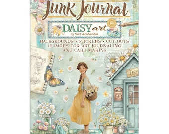 Stamperia Daisy Art Junk Journal Stickers Cut-outs Backgrounds,Craft Supplies Spring Floral Scrapbook Paper