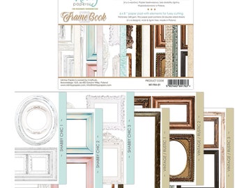 Mintay Frame Book Pad 6" x 8" Fussy Cutting Cardstock,Rustic,Shabby Chic,Vintage,Card Making,Craft Supplies,Embellishment,Scrapbooking