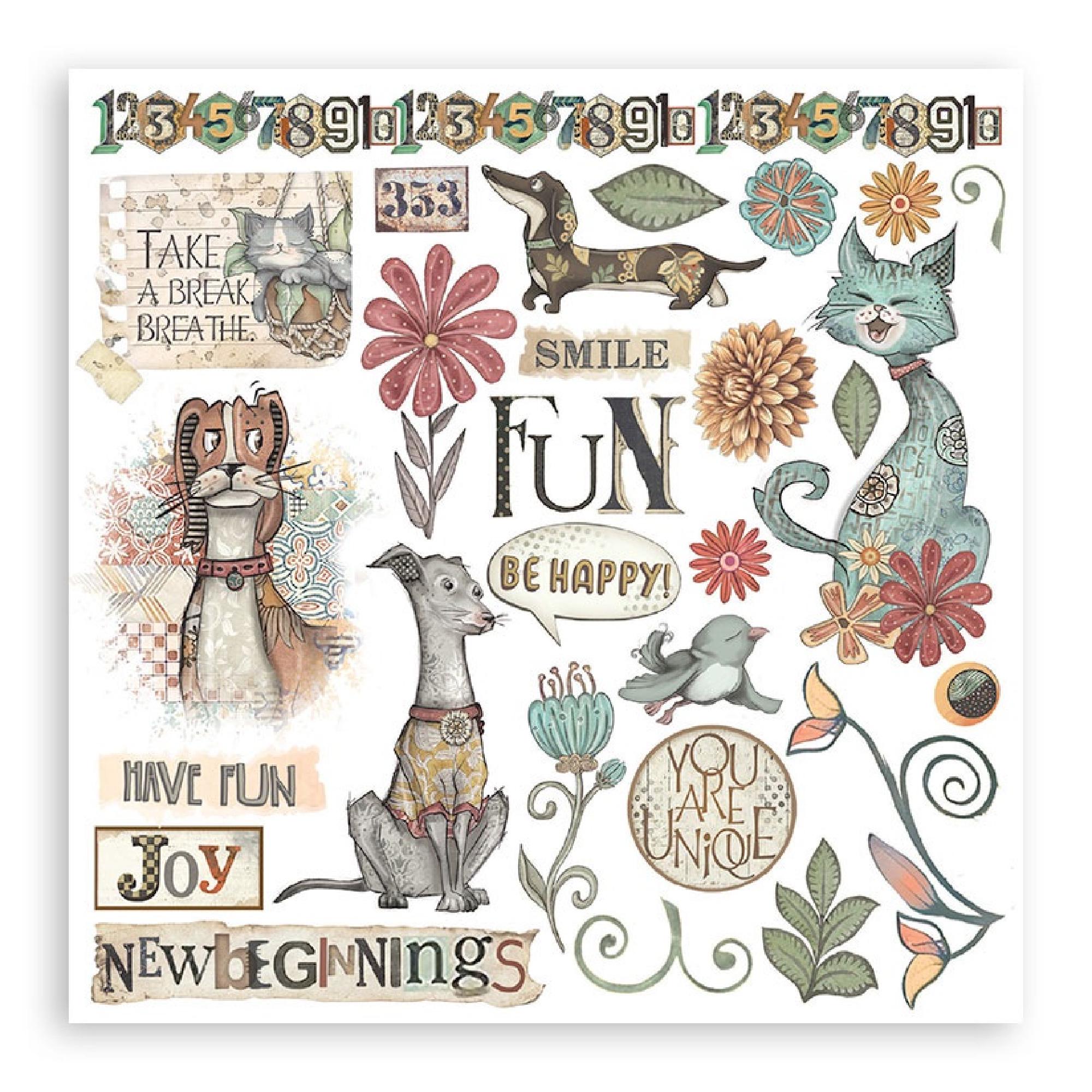Stamperia Furry Friends Rub on Transfers - Assorted Pack ,craft