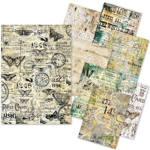 Ciao Bella Paper Craftmix Time Capsule Mixed A5 Paper Pack 8pc,Craft Supplies,Scrapbook ,LuMania Collection,Vellum Paper,Floral Botanical
