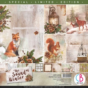 Ciao Bella The Sound Of Winter 12" x 12" Scrapbookling Paper Pack,Christmas,Collage,Card Making,Craft Supplies,Paper,Forest Christmas Fox