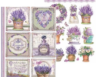 Stamperia A4 Rice Paper Provence ,Embellishment,Craft Supplies,Card Making,Scrapbooking,Collage,Decoupage Paper Floral,Lavender Spring Paper