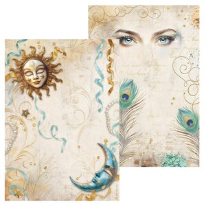 Stamperia Masquerade A4 Rice Paper,Craft Supplies,Card Making,Scrapbooking,Decoupage Paper Rice Paper Mask Music Floral Collage Stamperia