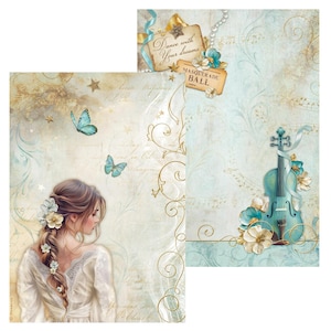 Stamperia Masquerade A4 Rice Paper,Craft Supplies,Card Making,Scrapbooking,Decoupage Paper Rice Paper Mask Music Floral Collage Stamperia