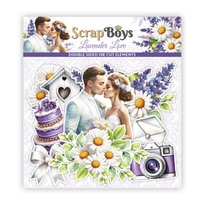 ScrapBoys Lavender Love Ephemera, Fournitures créatives, Fabrication de cartes, Papier scrapbooking prédécoupé, Fleurs de mariage, Éphémères lavande lilas, Embellissements