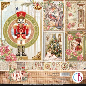 Ciao Bella Casse-Noisette 12 x 12 po. Ensemble de papier pour scrapbooking, Fournitures créatives, Ensemble de papier de Noël, Fabrication de cartes, Ensemble de papier de Noël, Scrapbooking