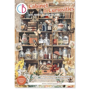 Cabinet de curiosités Ciao Bella Journal indésirable et livre éphémères A4, Fournitures créatives, Fabrication de cartes, Livre éphémère de coupe difficile de plantes botaniques