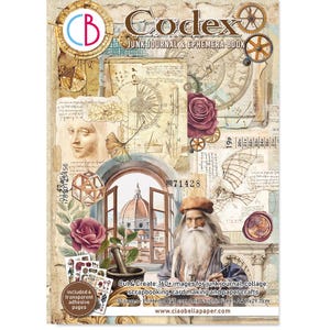 Ciao Bella Codex A4 Journal indésirable et livre éphémères, Fournitures créatives, Fabrication de cartes, Livre éphémère de coupe rapide de plantes botaniques Livre de coupe rapide