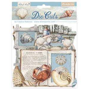 Stamperia Silent Sea Assorted Die Cuts, Bastelbedarf, Kartenherstellung, Scrapbook, Meereskreaturen, Nautik, Sternenpferde, Verzierungen Die Cuts