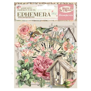 Stamperia Haus der Rosen Ephemera Bastelbedarf, Kartenherstellung, Scrapbook-Verzierungen klebende Ephemera-Stanzteile Frühlings-Rosen Stamperia