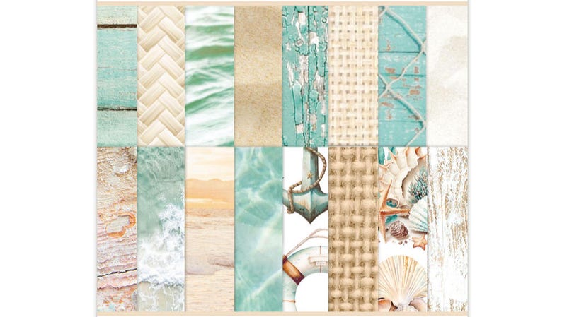 Mintay Coastal Memories Paper Pad: 6x8 Double-sided Scrapbook Paper - Etsy