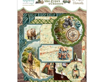 Mintay The Great Outdoors Tags,Card Making,Craft Supplies,Camping Designs Tags Set,Cards Decorative Paper,Scrapbooking Paper, Embellishments