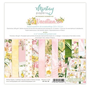 Mintay Urlaub 6 "x 6" Scrapbooking Papier, Tropisch, Vögel, Kartenherstellung, Bastelbedarf, Collage, Scrapbooking Papier, Sommer Blumen Papier