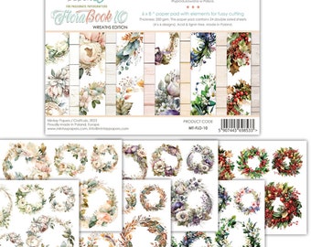 Peut inclure: Un bloc de papier avec 24 feuilles recto verso de motifs de couronnes de fleurs. Le bloc de papier mesure 15,2 x 20,3 cm et est sans acide ni lignine. Le bloc de papier est fabriqué en Pologne. Le code produit est MT-FLO-10.