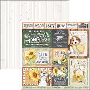 Ciao Bella Farmhouse Garden Patterns 12" X 12" Scrapbooking Paper Set