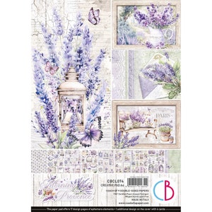 Ciao Bella Morning In Provence A4 Scrapbooking Paper Set,Craft Supplies,Card Making,Ciao Bella Tags,Cards,Labels Floral Lavender Paper Set
