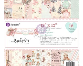 Prima Marketing Christmas Blush 12" x 12" Paper Set ,Craft Supplies, Card Making,Scrapbooking Winter