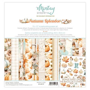 Mintay Autumn Splendor 12 "x 12" Scrapbooking-Papierset, Kartenherstellung, Bastelbedarf, Herbstwald-Designs-Papierset, doppelseitiges Papier