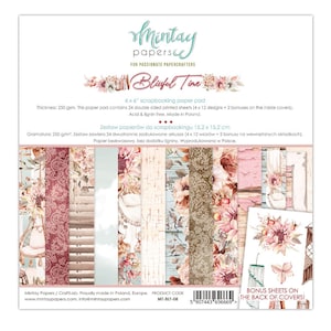 Mintay Blissful 6" x 6" Paper Pad, Scrapbooking Paper,Card Making,Craft Supplies,Collage,Boho Floral,Decorative Paper,Premium Paper Collage